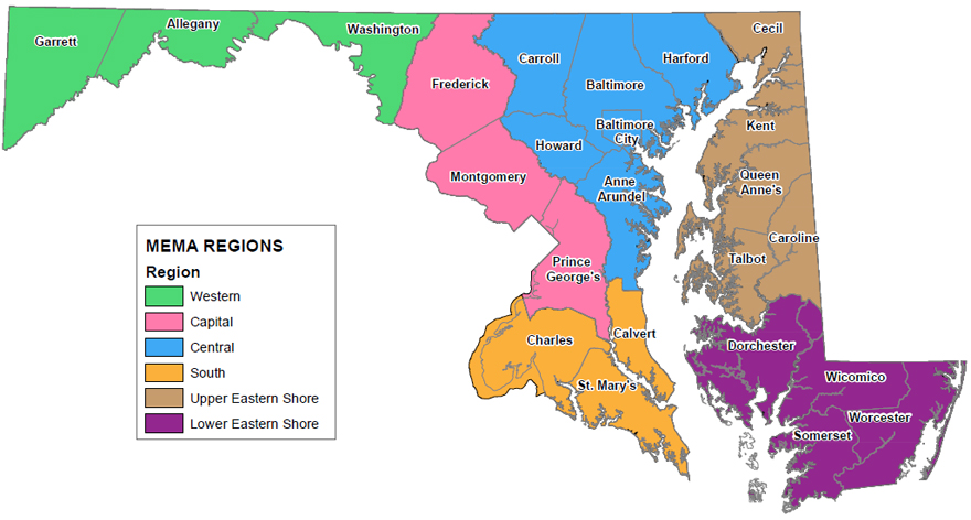 Large Maryland Map