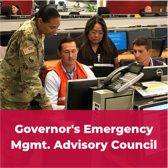 A clickable tile displaying the words 'Governor's Emergency Management Advisory Council'