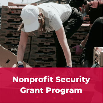 A clickable tile displaying the words Nonprofit Security Grant Program