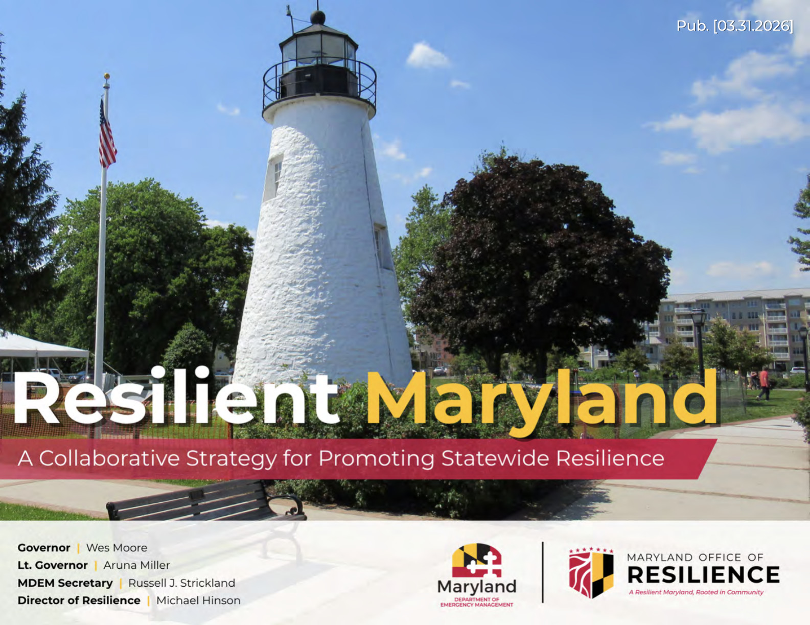 The cover image of the Resilient Maryland strategy document
