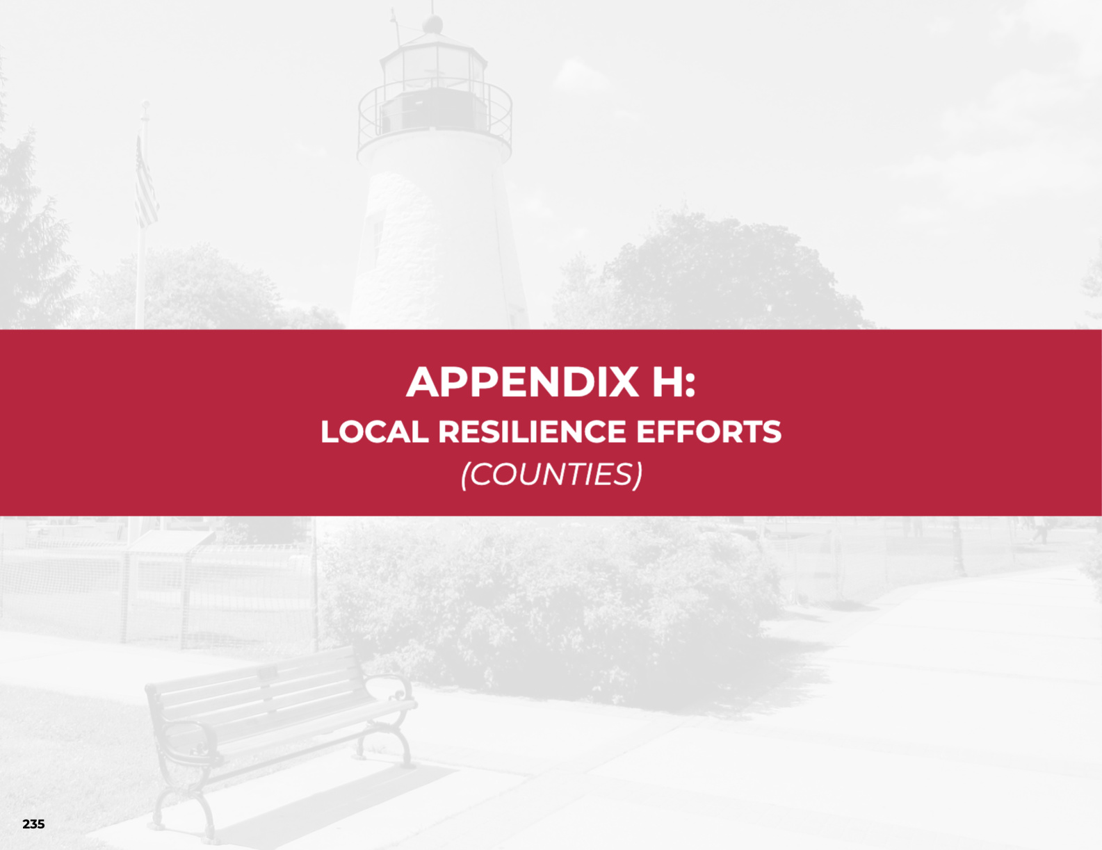 The cover image of Appendix H of the Resilient Maryland strategy document